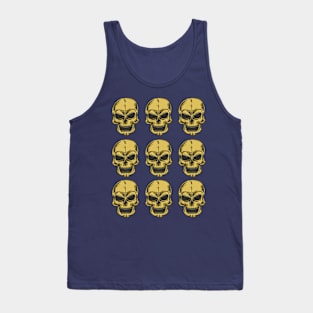 Gold Scary Skull Tank Top